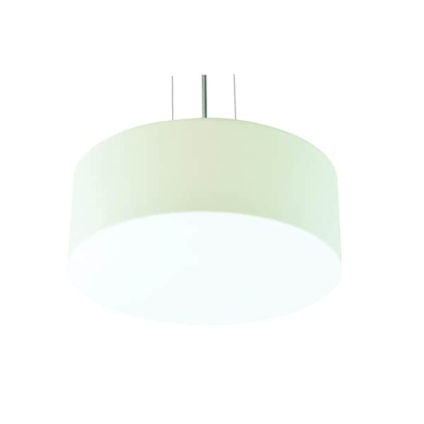 Anton 15" LED Pendant - Satin Nickel Finish - Linen White Shade